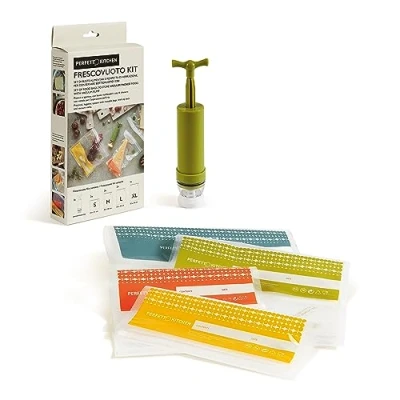Imagen de Perfetto Kitchen 29000 Kit para envasar al vacío 8 bolsas + bomba manual Col. Frescovacío