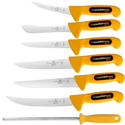 Imagen de Schwertkrone Solingen Cuchillos de carnicero profesional Made in Germany cuchillo carnicero, deshuesar, rifle afilar