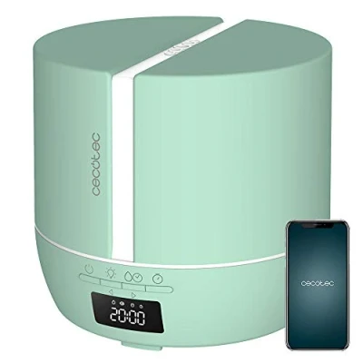 Imagen de Cecotec Difusor de aromas PureAroma 550 Connected Sky. Capacidad 500ml, Pantalla LED, Altavoz, Control por bluetooth, App, Temporizador 12h, 3 Modos funcionamiento, Cobertura 30m2