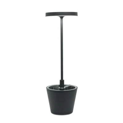 Imagen de Zafferano, Lámpara Poldina Reverso, de Mesa Recargable e Inalámbrica con Control Táctil, Adecuada para Interior y Exterior, Atenuador, 2200 3000 K, Altura 35 cm, Color Gris Oscuro