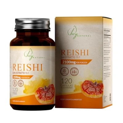 Imagen de HN Reishi Puro Capsulas del Extracto 15:1 2100mg por Porción 120 Cápsulas Veganas Suplemento Alimenticio Nootrópico con Rellenos Limpios Sin OGM, Gluten, Lacteos o Alergenos