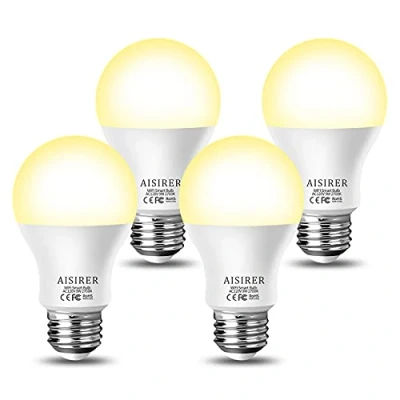 Imagen de AISIRER Bombilla Inteligente Bombillas LED WiFi 9W 806LM Compatible con Amazon Alexa Echo Google Home E27 Luz Cálida 2700K Regulable No se Requiere Hub (paquete de 4)