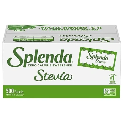 Imagen de SPLENDA Turals Stevia Sweetener Packets, 500 Ct Zero Calorie. 100% natural, nada artificial, mejor sabor Stevia, sin amargo. El del azúcar las calorías.