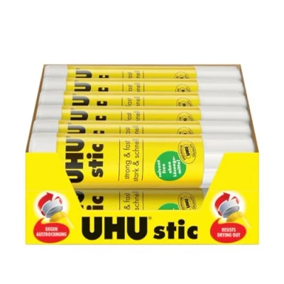 Imagen de UHU Stic Palitos de pegamento sin disolventes, blanco, lote 12 stics 21 g