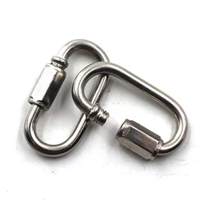 Imagen de Flomore M10 Lock Quick Link Cadena Conector 304 Acero Inoxidable Tornillo Mosquetón Pack de 2