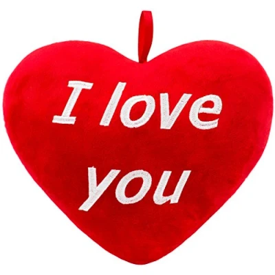 Imagen de BRUBAKER corazón cojín de Felpa 32 cms. Rojo El la con inscripción: &#039;I Love You&#039;