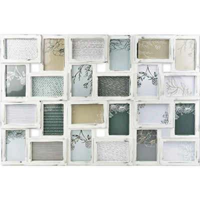 Imagen de accent by nielsen Collage de marco fotos corchetes 6 10x15 cm, blanco antiguo, formato externo: 88,5x57x2,5 cm