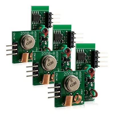 Imagen de kwmobile 3X Módulo Receptor transmisor de Radio inalámbrico Kit emisor y 433 MHz para Arduino Raspberry Pi Set módulos