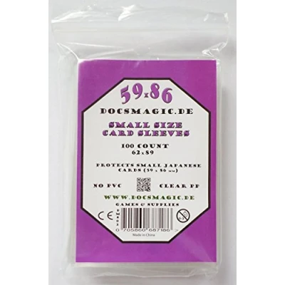 Imagen de docsmagic.de 100 Small Size Card Sleeves Clear 59 x 86 Standard 62 89 YGO