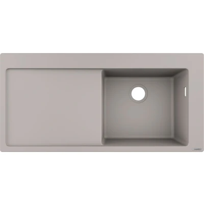 Imagen de Hansgrohe 43314380 Lavabos, Gris Cemento, fregadero de encastre 45cm con escurridor