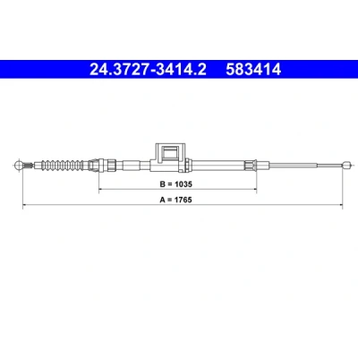 Imagen de ATE 24.3727 3414.2 Cable de Freno Mano 1765