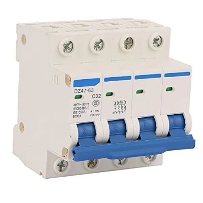 Imagen de 4P Disyuntor miniatura 32A 400V AC Interruptor Automático de Aire Cortocircuito Protección Sobrecorriente DZ47 63