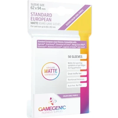 Imagen de GAMEGEN!C Matte Standard European Sized Sleeves 62 x 94 mm (50), Clear Colour (GGS10064ML)