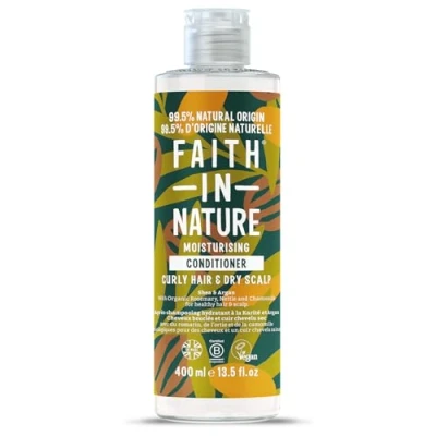Imagen de Faith In Nature Acondicionador natural de aceite karité y argán, nutritivo, vegano libre experimentos con animales, sin SLS ni parabenos, para cabello seco muy seco, 400 ml