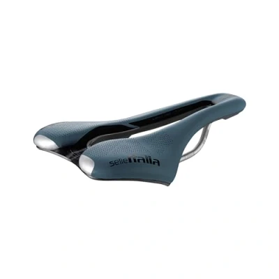 Imagen de Selle Italia SLR Boost Gravel TI 316 Superflow Sillín Bicicleta Gravel, Cómodo Sillin Racing en Gel, Agujero Superflow, Inserciones Hi viz Talla S3, Azul
