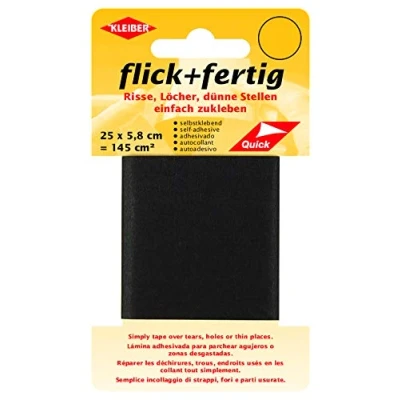 Imagen de Kleiber 145 cm² Flick Plus Fertig Cinta autoadhesiva de reparación nailon, color negro