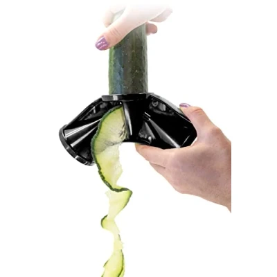 Imagen de NERTHUS FIH 912 Pelador de verduras y frutas 3 en 1 Negro Tipos Corte, Facil Usar Limpiar