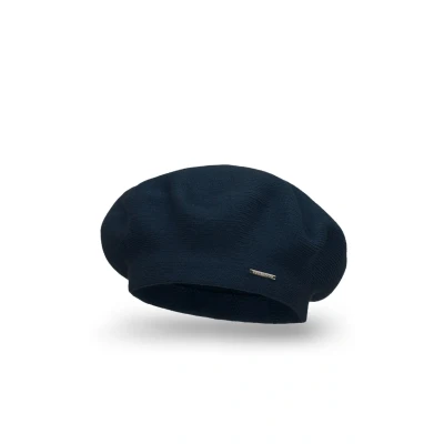 Imagen de Vivisence Boina De Otoño Invierno para Mujer Elegante Estilo Clásico Hecha Ideal Ajuste Talla Única Cómoda Y Versátil 7005, Azul Oscuro,Talla