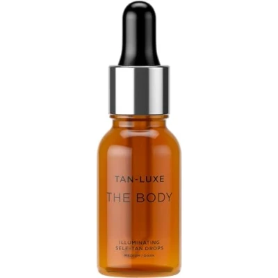 Imagen de TAN LUXE THE BODY gotas de bronceado falsas, oscuras (15 ml) Añade al cuidado la piel para un corporal personalizado, libre crueldad y vegano