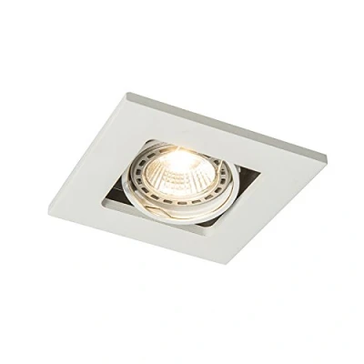 Imagen de Qazqa Moderno Foco empotrado blanco QURE Aluminio Cuadrada Adecuado para LED Max. 1 x 50 Watt