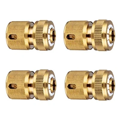 Imagen de Tesmotor Conector rápido para Manguera de jardín N/C Graden 1/2 Pulgadas (13mm) y adaptadores Grifo expandibles (4 Unidades)