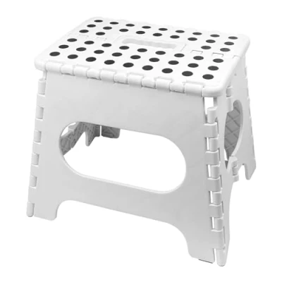 Imagen de WinGluge 27cm de Altura Taburete Plegable, Banco Escalon Plegable Portatil, Taburetes Plegables, Banquito Blanco Plástico Antideslizantes para Cocina, Baño, Dormitorio, Jardín