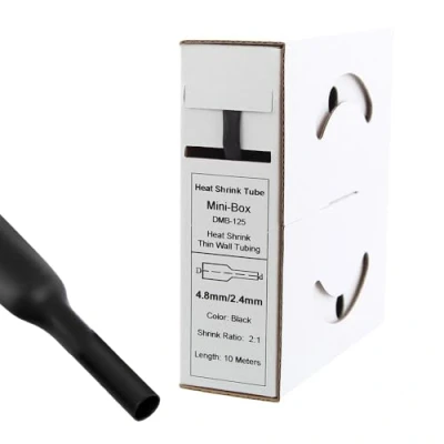 Imagen de Offgridtec Tubo termorretráctil (10 m, 4,8 mm &gt; 2,4 mm), color negro