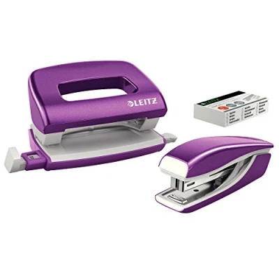 Imagen de Leitz Mini Nexxt WOW 55612062 5528 Juego de grapadora y perforadora (capacidad: 10 hojas), color violeta