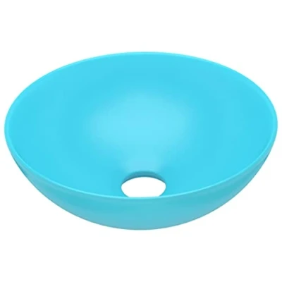 Imagen de vidaXL Lavabo de Cuarto Baño Redondo Lujo Tocador Montado Encima Aseo Indoro Cocina Garaje Fácil Limpiar Moderno Cerámica Verde Claro