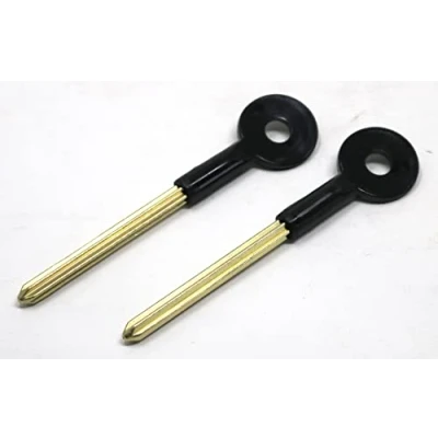 Imagen de fiXte Juego de 2 cerraduras universales extralargas latón para puertas y ventanas, 110 mm, longitud la llave 60 mm