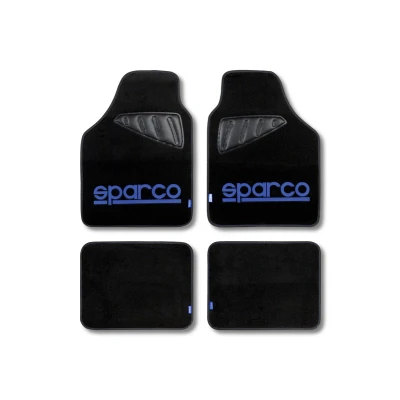 Imagen de SPARCO SPC1901 Juego de alfombrillas suelo Poliéster, PVC, Látex delante y detrás Azul, negro
