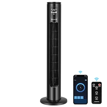 Imagen de Aigostar Smart Ross Ventilador de Torre Inteligente con Mando a Distancia, 102 cm, WiFi+Bluetooth Pantalla LED, 3 Velocidades, Modos, Temporizador 24 h, Oscilante, Control App, Alexa y Google Home