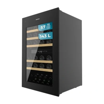 Imagen de Cecotec Vinoteca Integrable 57 Botellas Bolero Grandsommelier Duo 57000 Touch Black. Acabado En Negro,Enfriamiento Silencioso (38Db) Y Panel De Control Táctil Led