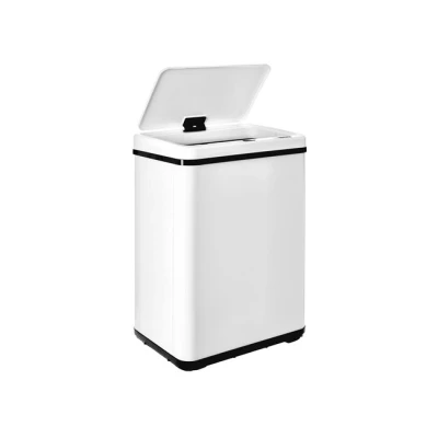 Imagen de WELL HOME MOBILIARIO &amp; DECORACIÓN Cubo de basura inteligente SIN patas con apertura automática o contacto manual, 40L, Alto: 55,5 (x35,5x26), blanco.