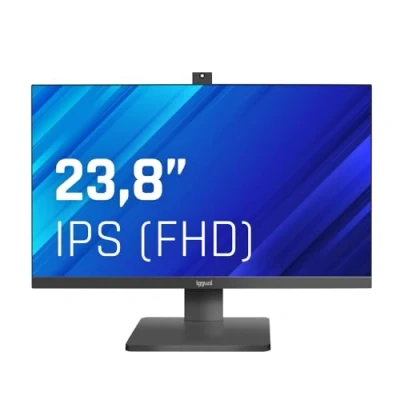 Imagen de iggual Monitor ML24WC 23,8 Pulgadas 16:9 Full HD Panel LED IPS 100Hz Webcam Telescópica Incorporada Videoconferencias Pantalla y Marco Ultrafinos Inclinable VGA HDMI (54,4x32,3X 4,2) cm