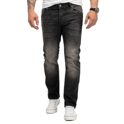 Imagen de Lorenzo Loren Pantalones vaqueros para hombre, aspecto desgastado, corte regular W29 W44 L30 L38, Ll 4005 Negro, 31W x 30L