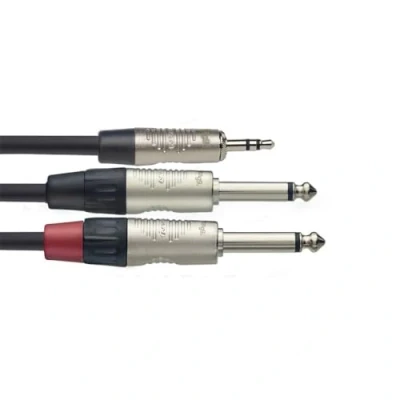 Imagen de Stagg NYC3/MPS2PR Cable jack a mini (6.3 mm 3.5 mm, mono/estéreo)