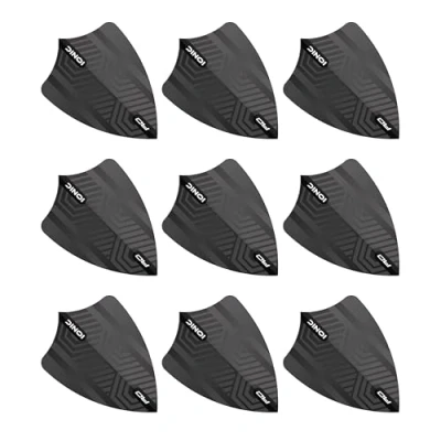 Imagen de RED DRAGON Hardcore Black Freestyle Dart Flights 3 juegos por paquete (9 vuelos de dardos en total)
