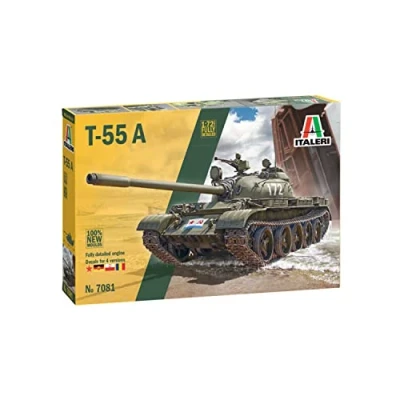 Imagen de Italeri 1:72 T 55 modelismo, Kit, Modelo de Suelo, Hobby, Pegado, Kit plástico, detallado, 7081S