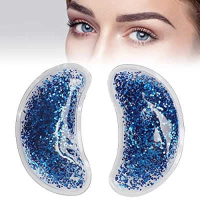 Imagen de Paquete de Hielo Gel para los Ojos, Máscara Ojos Reutilizable, Almohadilla Enfriamiento Parche el Ojo con Terapia Frío Y Calor, Parches Debajo de(azul)