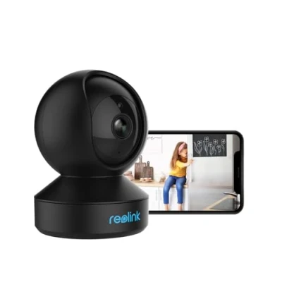 Imagen de Reolink 3MP Camara Vigilancia WiFi Interior 2.4GHz con Audio Bidireccional, Visión Nocturna, Vigilabebes Camara, 355 Pan/50 Tilt, Detección de Personas/Mascotas, Control Remoto, E1 Negro
