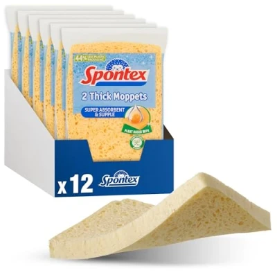 Imagen de Spontex Moppets Esponjas de fregar, 6 paquetes 2 (total 12)