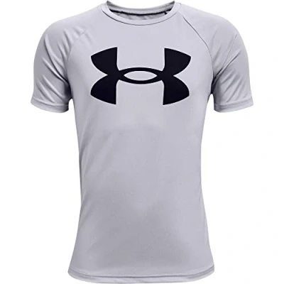 Imagen de Under Armour Fussballtech BIG LOGO Camiseta estampada para niños, Talla: 128, Grau