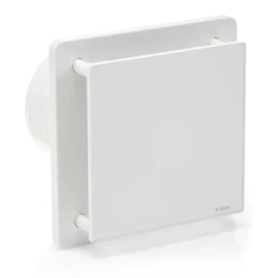 Imagen de STERR BFS125 20W Ventilador de baño blanco 125 mm, parte delantera cristal, aspecto moderno, color
