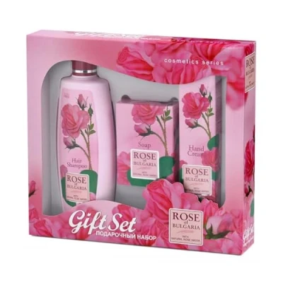 Imagen de Paquete de Regalo Shampú, Jabón Natural, Crema Manos Rosa Bulgaria