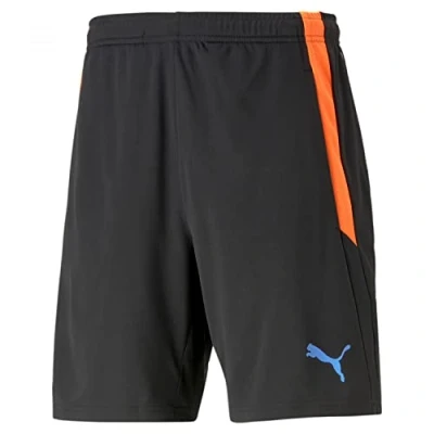 Imagen de PUMA Pantalones Cortos de Entrenamiento Teamliga 2 Jr (Bolsillos Abiertos) Punto, Unisex niños, Black Fast Yellow, 164