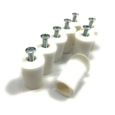 Imagen de Tope para persiana (4 pares de 28 mm, abiertos, blanco o gris, incluye tornillo y arandela)