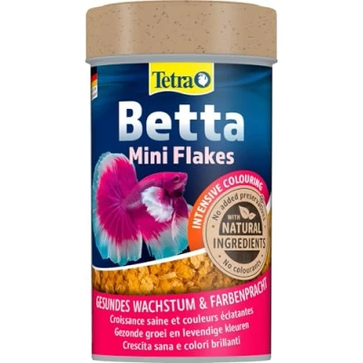 Imagen de Tetra Betta Flakes Comida para peces, especialmente desarrollada peces combatientes y otros laberíntidos, lata de 100 ml