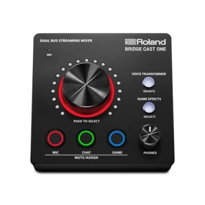 Imagen de mezclador de doble bus Para streaming Roland BRIDGE CAST ONE Compacto audio gamers online y creadores contenido DSP hardware 32 bits
