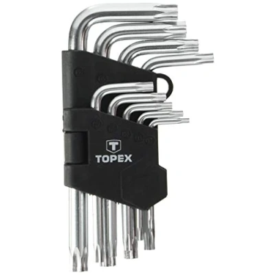 Imagen de TOPEX 35D960 Juego de atornilladores acodados T10, T15, T20, T25, T27, T30, T40, T45, T50 Acero cromo vanadio 9